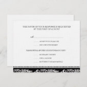 B&W scroll elegant rsvp bruiloft reactiekaart (Voorkant / Achterkant)