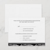B&W scroll elegant rsvp bruiloft reactiekaart Kaartje (Voorkant / Achterkant)