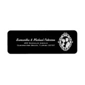 B&W Silhouetted Bride & Groom Etiket (Voorkant)