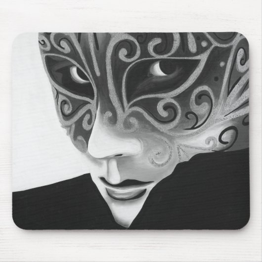 B/W Silver Flair Mousepad Muismat (Voorkant)