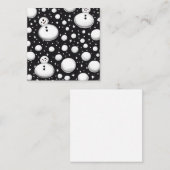 B&W Sneeuwballen & Sneeuwmannen Notitiekaartje (Voorkant / Achterkant)
