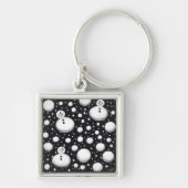 B&W Snowballen & Snowmen Sleutelhanger (Voorkant)