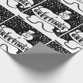 B&W Snowman (Lge. Afbeelding) Cadeaupapier (Hoek)