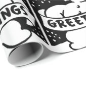 B&W Snowman (Lge. Afbeelding) Cadeaupapier (Rol Hoek)