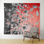 B&W Spotted2 Red - Wandtapijt Wandkleed (In Situ (horizontaal))