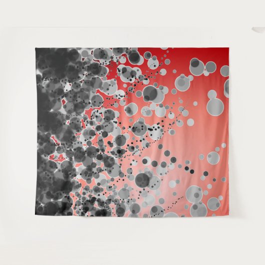 B&W Spotted2 Red - Wandtapijt Wandkleed (Voorkant (horizontaal))