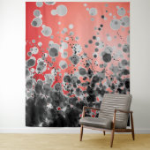 B&W Spotted2 Red - Wandtapijt Wandkleed (In situ)