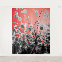 B&W Spotted2 Red - Wandtapijt