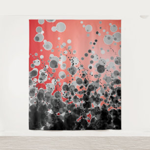 B&W Spotted2 Red - Wandtapijt Wandkleed