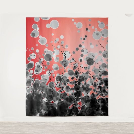 B&W Spotted2 Red - Wandtapijt Wandkleed (Voorkant)