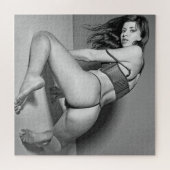 B&W Steaming Hot Beauful Babe Lingerie Model Legpuzzel (Horizontaal)