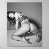 B&W Steaming Hot Beauful Babe Lingerie Model Poster (Voorkant)