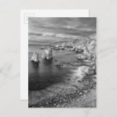 B&W-strandkustlijn, Californië Briefkaart (Voorkant / Achterkant)