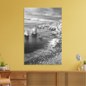 B&W-strandkustlijn, Californië Canvas Afdruk (Insitu (Woonkamer))