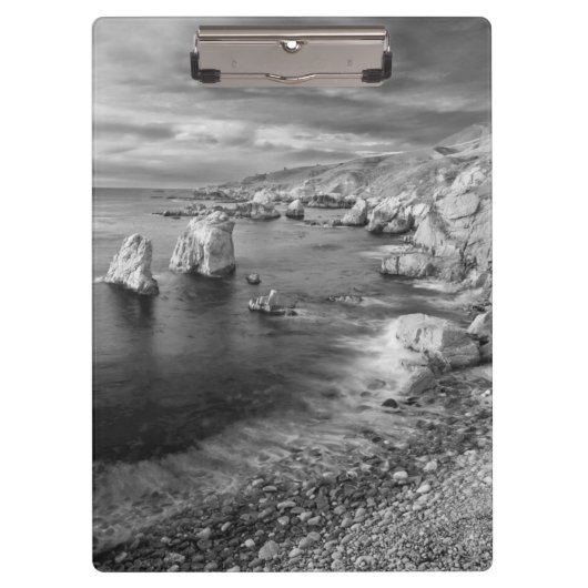B&W-strandkustlijn, Californië Klembord (Voorkant)