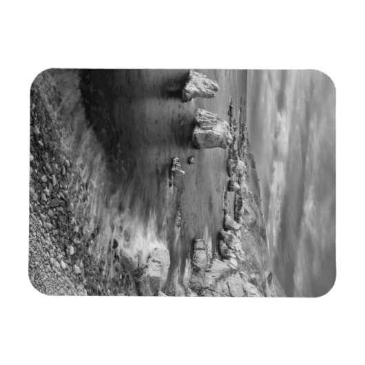 B&W-strandkustlijn, Californië Magneet (Horizontaal)