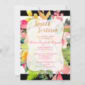 B+W Stripes, Sweet 16, Waterverf Lentebloem Kaart (Achterkant)