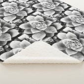 B&W succulent ontwerp Kleine Sherpa Deken (3/4)