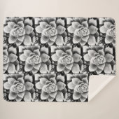 B&W succulent ontwerp Kleine Sherpa Deken (Voorkant (horizontaal))
