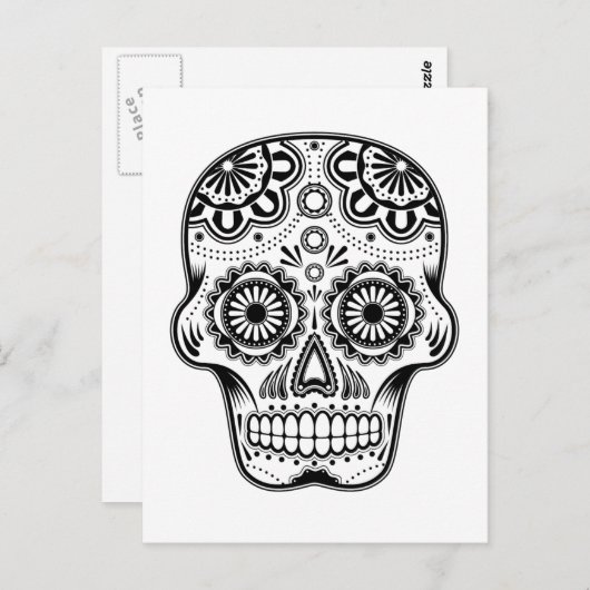 B&W Suikerschedel Briefkaart (Voorkant / Achterkant)