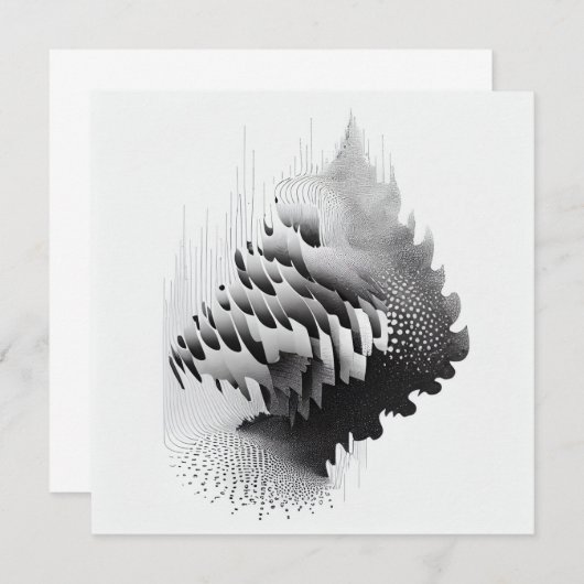 B&W Surreal Optical Illusion Abstract Tree Kaart (Voorkant / Achterkant)