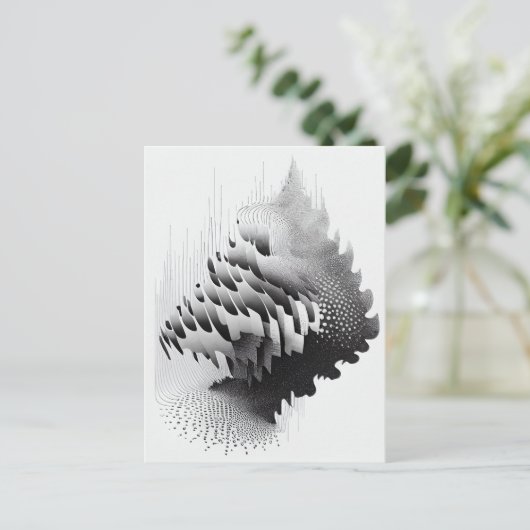 B&W Surreal Optical Illusion Abstract Tree Kaart (Staand voorkant)