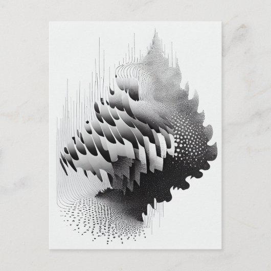 B&W Surreal Optical Illusion Abstract Tree Kaart (Voorkant)