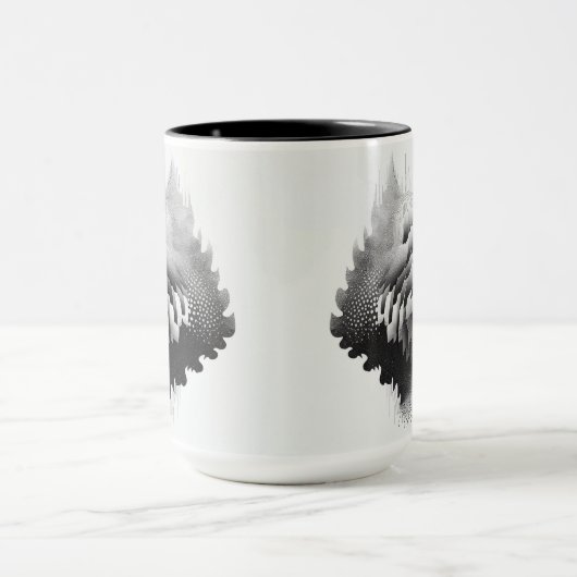 B&W Surreal Optical Illusion Abstract Tree Kaart Mok (Midden)