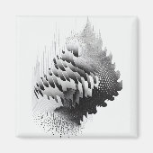 B&W Surreal Optical Illusion Abstract Tree Magneet (Voorkant)