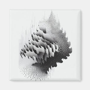 B&W Surreal Optical Illusion Abstract Tree Magneet