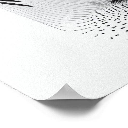 B&W Surreal Optical Illusion Abstract Tree Poster (Hoek)