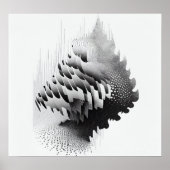B&W Surreal Optical Illusion Abstract Tree Poster (Voorkant)