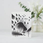 B&W Surreal Optical Illusion Abstracte Bos Kaart (Staand voorkant)