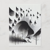 B&W Surreal Optical Illusion Abstracte Bos Kaart (Voorkant)