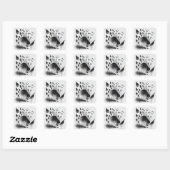 B&W Surreal Optical Illusion Abstracte Bos Kaart Vierkante Sticker (Vel)