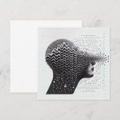 B&W Surreal Optical Illusion Vrouw Gezicht Kaart (Voorkant / Achterkant)