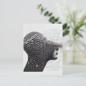 B&W Surreal Optical Illusion Vrouw Gezicht Kaart (Staand voorkant)