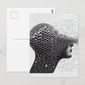 B&W Surreal Optical Illusion Vrouw Gezicht Kaart (Voorkant / Achterkant)