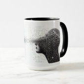 B&W Surreal Optical Illusion Vrouw Gezicht Kaart Mok (Voorkant rechts)