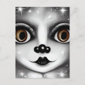 B&W Surreal Pop Big Eyes Mime Briefkaart (Voorkant)