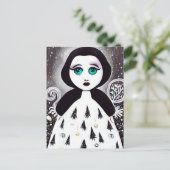 B&W Surreal-Pop-broodboom — Dress-pop Briefkaart (Staand voorkant)