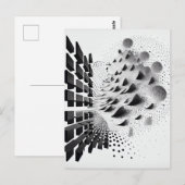B&W Surrealistische Abstracte Geometrische Design Briefkaart (Voorkant / Achterkant)