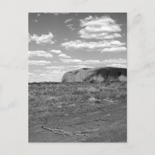B&W Uluru 2 Briefkaart (Voorkant)