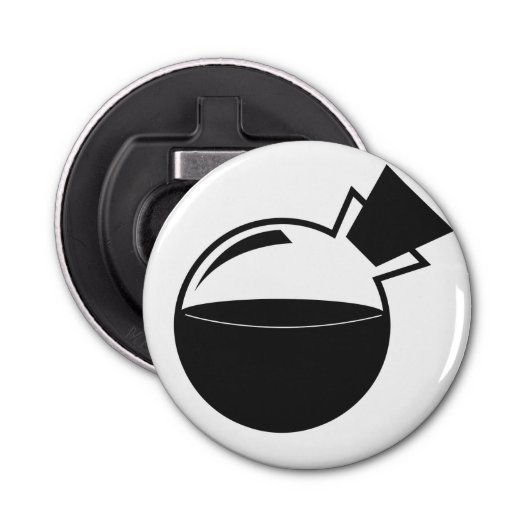 B&W Vector flaconopener Button Flesopener (Voorkant)