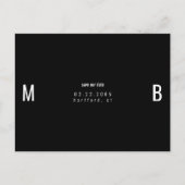 B/W Vet Monogram Opslaan Onze Datum Briefkaart (Voorkant)