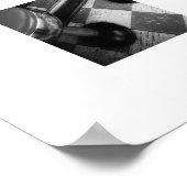 B&W Vintage Diner Stools Posterprint Poster (Hoek)