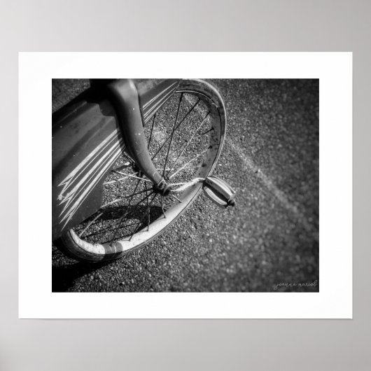 B&W Vintage Driewieler Posterprint Poster (Voorkant)