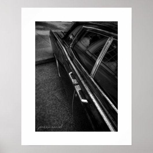 B&W Vintage Lincoln Continental Poster Print (Voorkant)