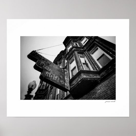 B&W Vintage Poster Afdruk (Voorkant)