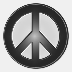 B&W vredesteken Ronde Sticker